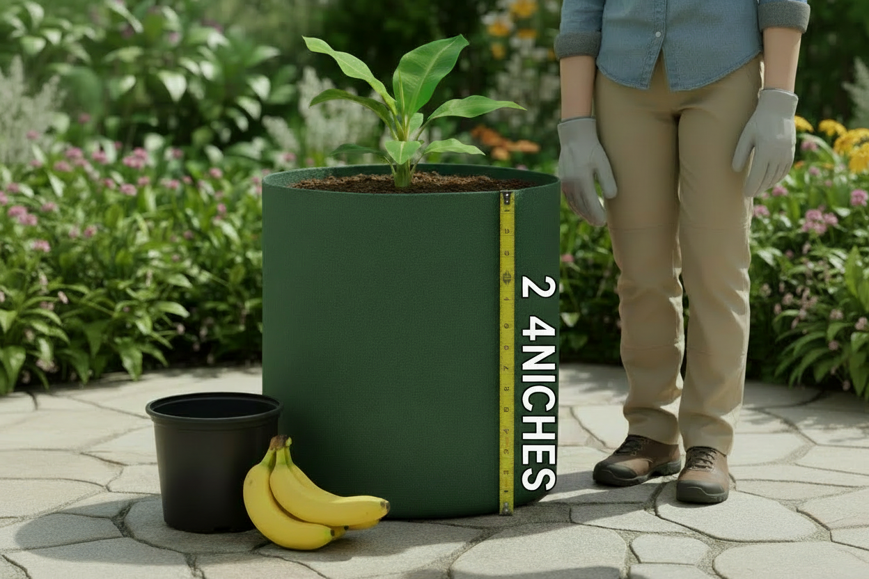 Indigrow Superior Geo Fabric Grow Bag 24X24 Inch | 400 GSM Heavy Duty | UV Protected | Large Fabric Pot without Handles | For Fruit Trees, Banana, Papaya & Kitchen Garden