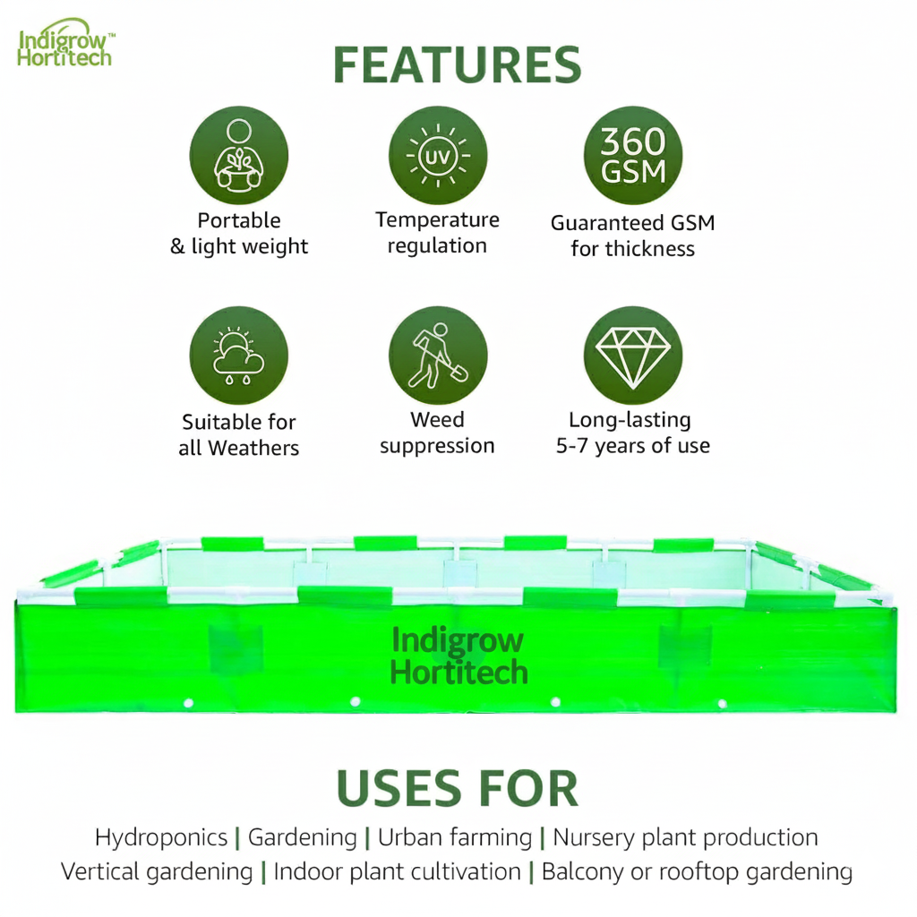 HDPE Rectangular Grow Bag | 8x4x1 Ft | 360 GSM