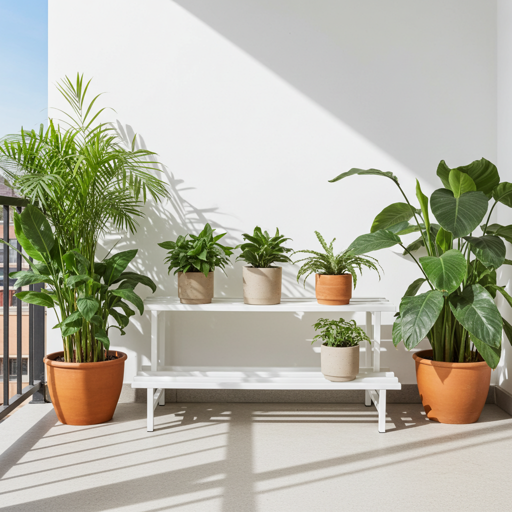 Indigrow Heavy Duty 2-Tier Square Tube Plant Stand | Heavy Duty Iron Pot Stand for Balcony, Home Decor, Indoor and Outdoor Use