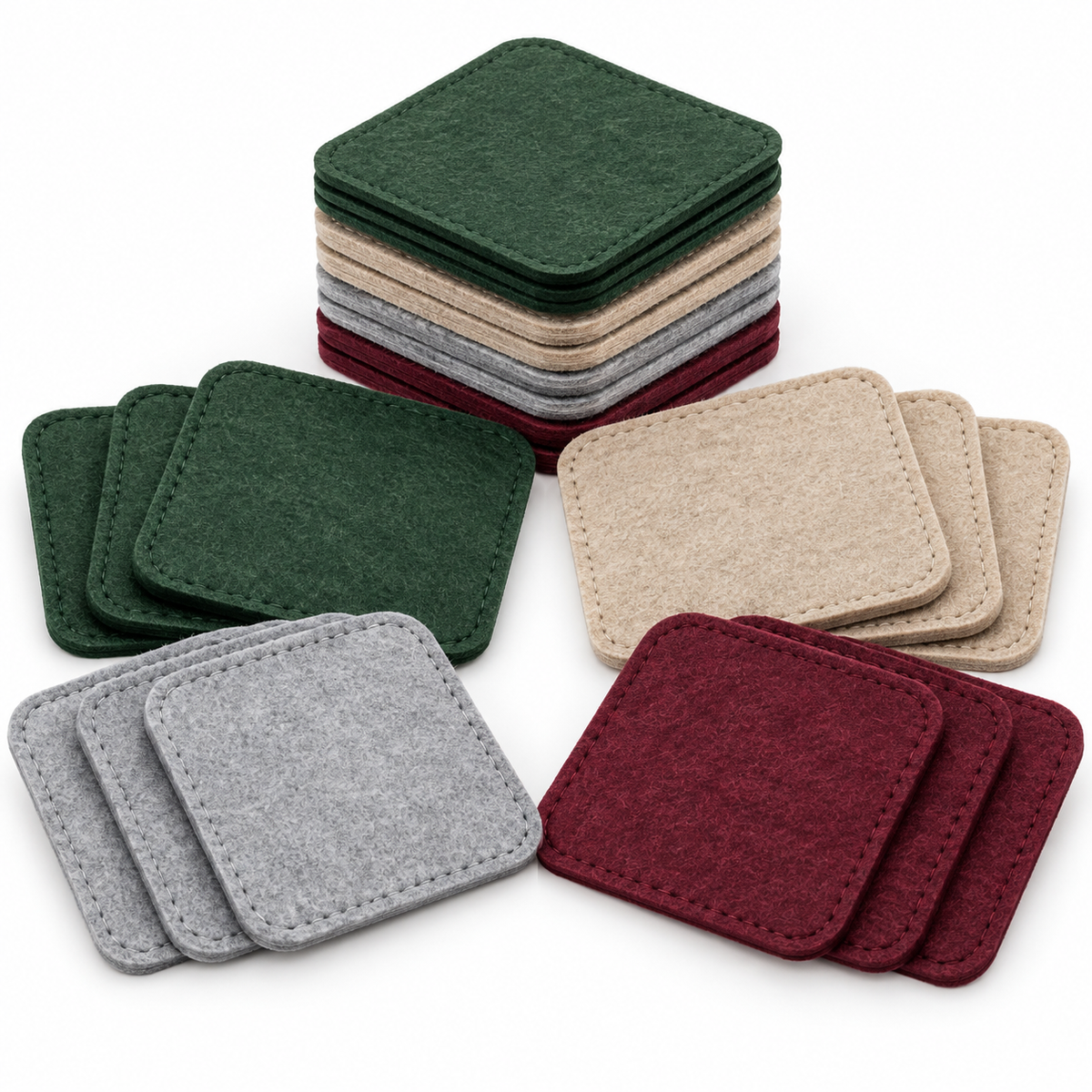 Indigrow Mixed square plant coaster 4 inch pack of 12 - main