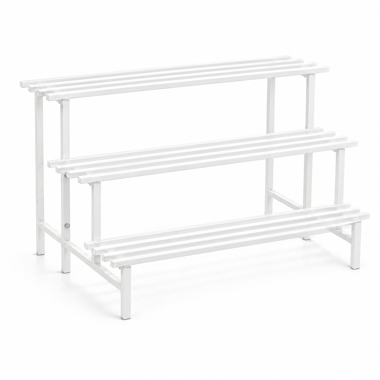 Indigrow 3 Tier Plant Stand Metal | Heavy Duty Square Tube Plant Rack | Multi Level Plant Holder for Indoor Outdoor Balcony | Modern Plant Display Organizer (Black)