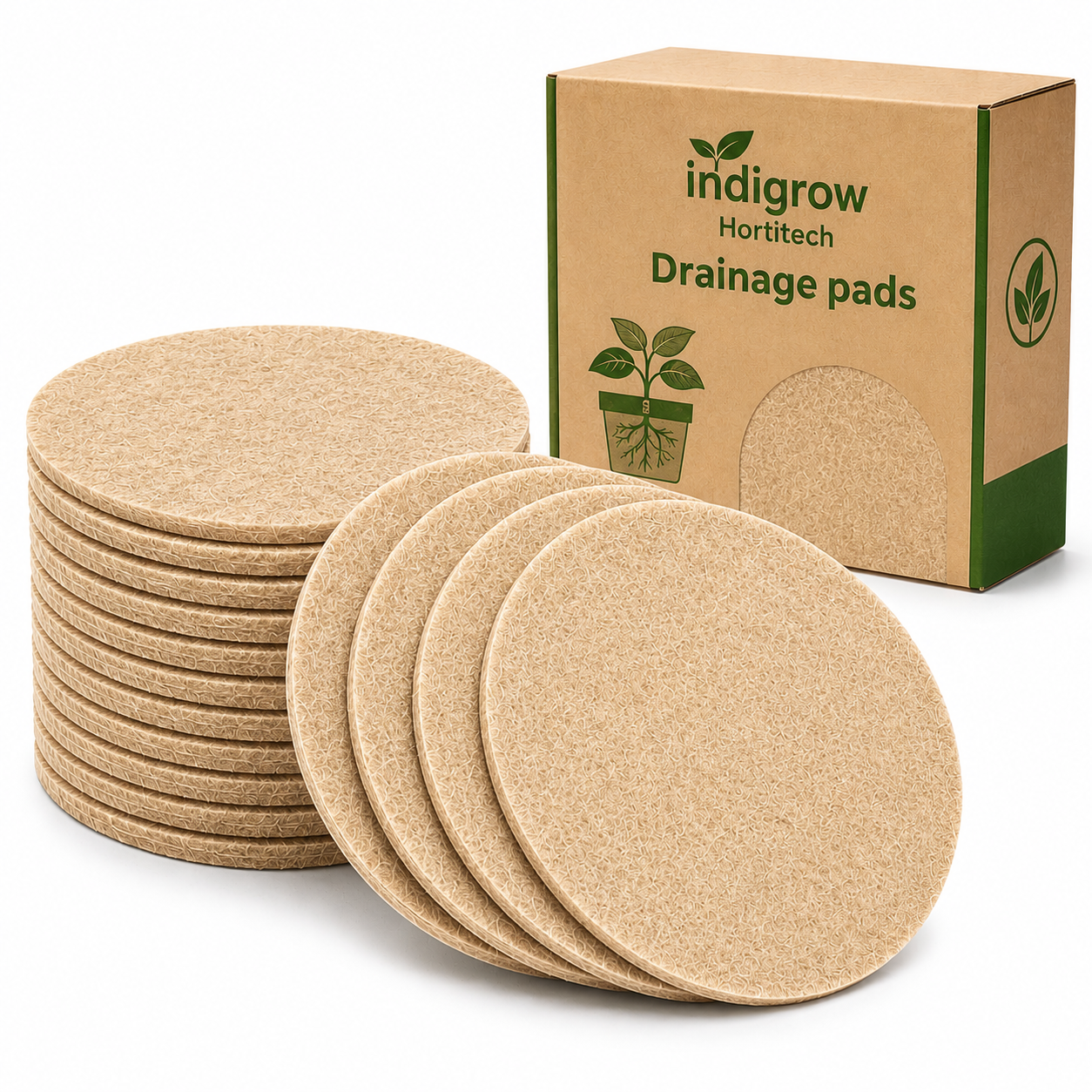 Drain Smart Felt Pot Drain Hole Pads Pack of 25 | 2.45 Inch Round Shape, Prevents Soil Loss, Reusable Covers, For Bonsai & Succulents, Indoor & Outdoor Use