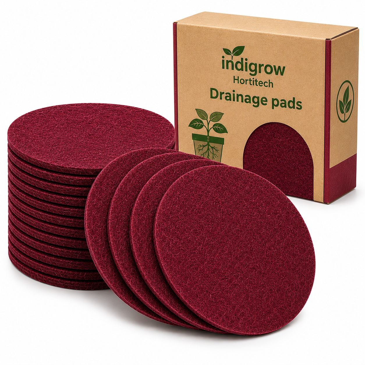 Drain Smart Felt Pot Drain Hole Pads Pack of 25 | 2.45 Inch Round Shape, Prevents Soil Loss, Reusable Covers, For Bonsai & Succulents, Indoor & Outdoor Use