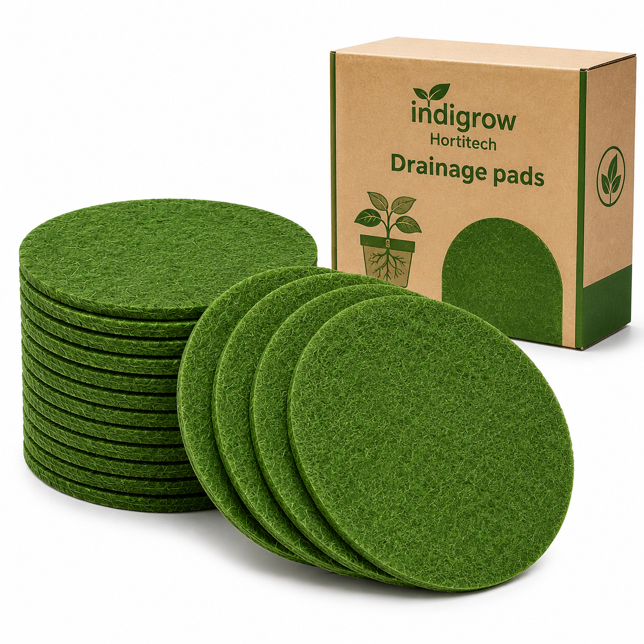 Drain Smart Felt Pot Drain Hole Pads Pack of 25 | 2.45 Inch Round Shape, Prevents Soil Loss, Reusable Covers, For Bonsai & Succulents, Indoor & Outdoor Use