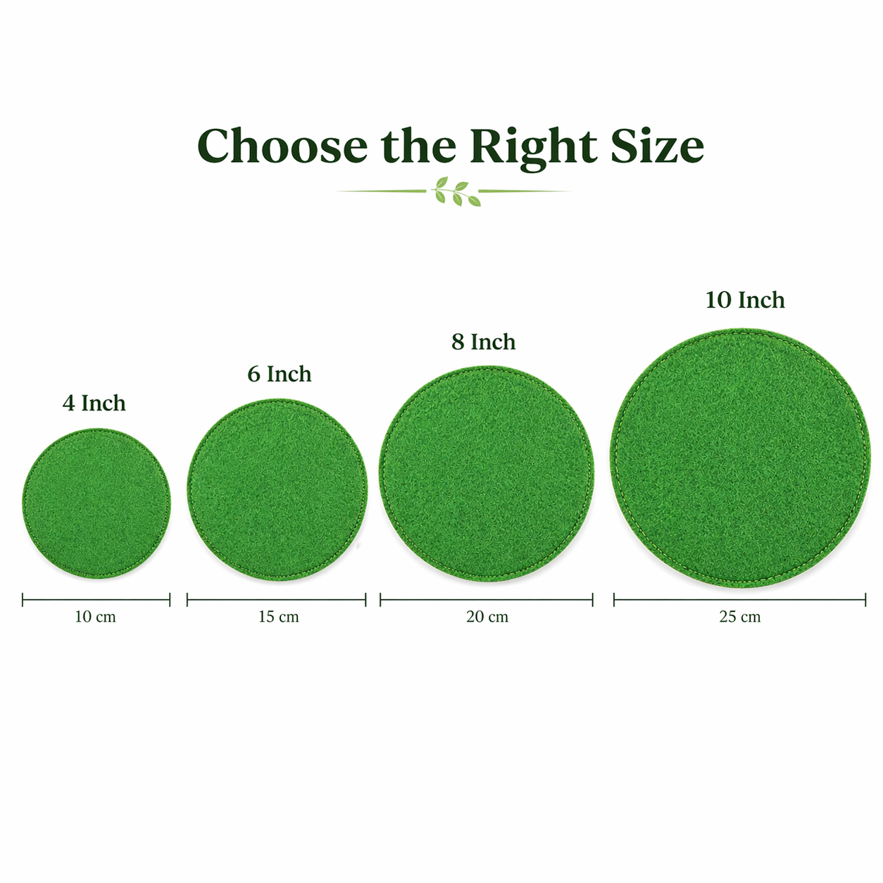 Indigrow Plant Coasters for Pots | Absorbent Fabric Mats with Waterproof Backing | Fast Drying | Protects Floors & Surfaces | Indoor & Outdoor Use | 6 Inches | Pack of 12