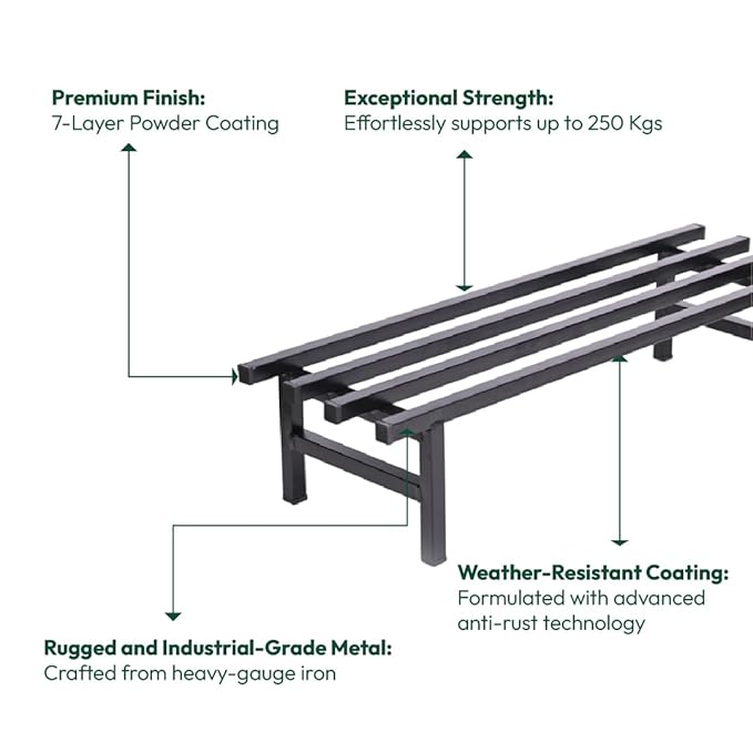 Indigrow Square Tube Rectangular Single Step Plant Stand (Set of 2)