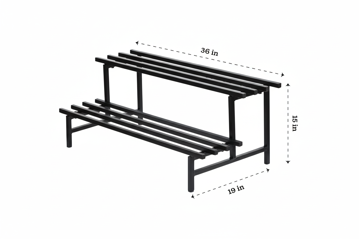 Indigrow Heavy Duty  2-Tier Square Tube Plant Stand  | Heavy Duty Iron Pot Stand for Balcony, Home Decor, Indoor and Outdoor Use