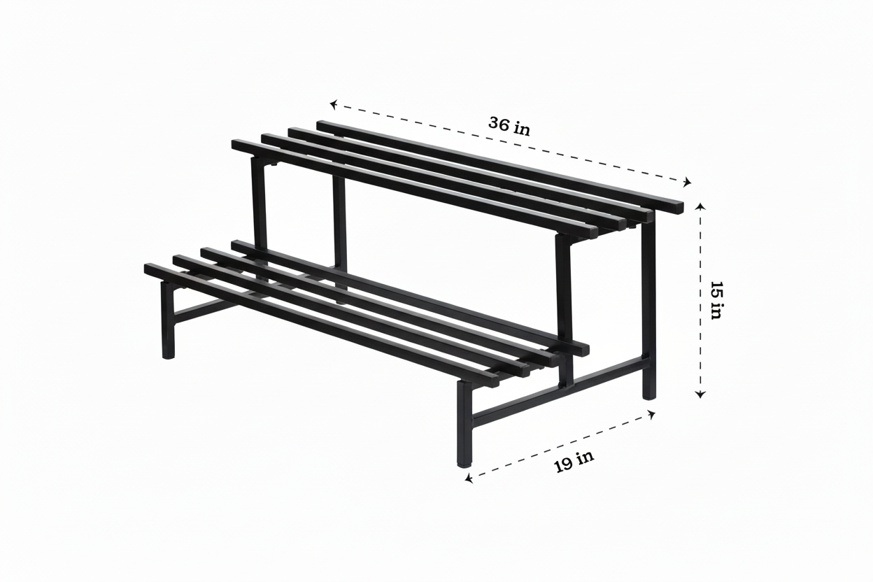 Indigrow Hortitech | 2-Tier Square Tube Plant Stand | Heavy Duty Iron Pot Stand for Balcony, Home Decor, Indoor and Outdoor Use (Black)