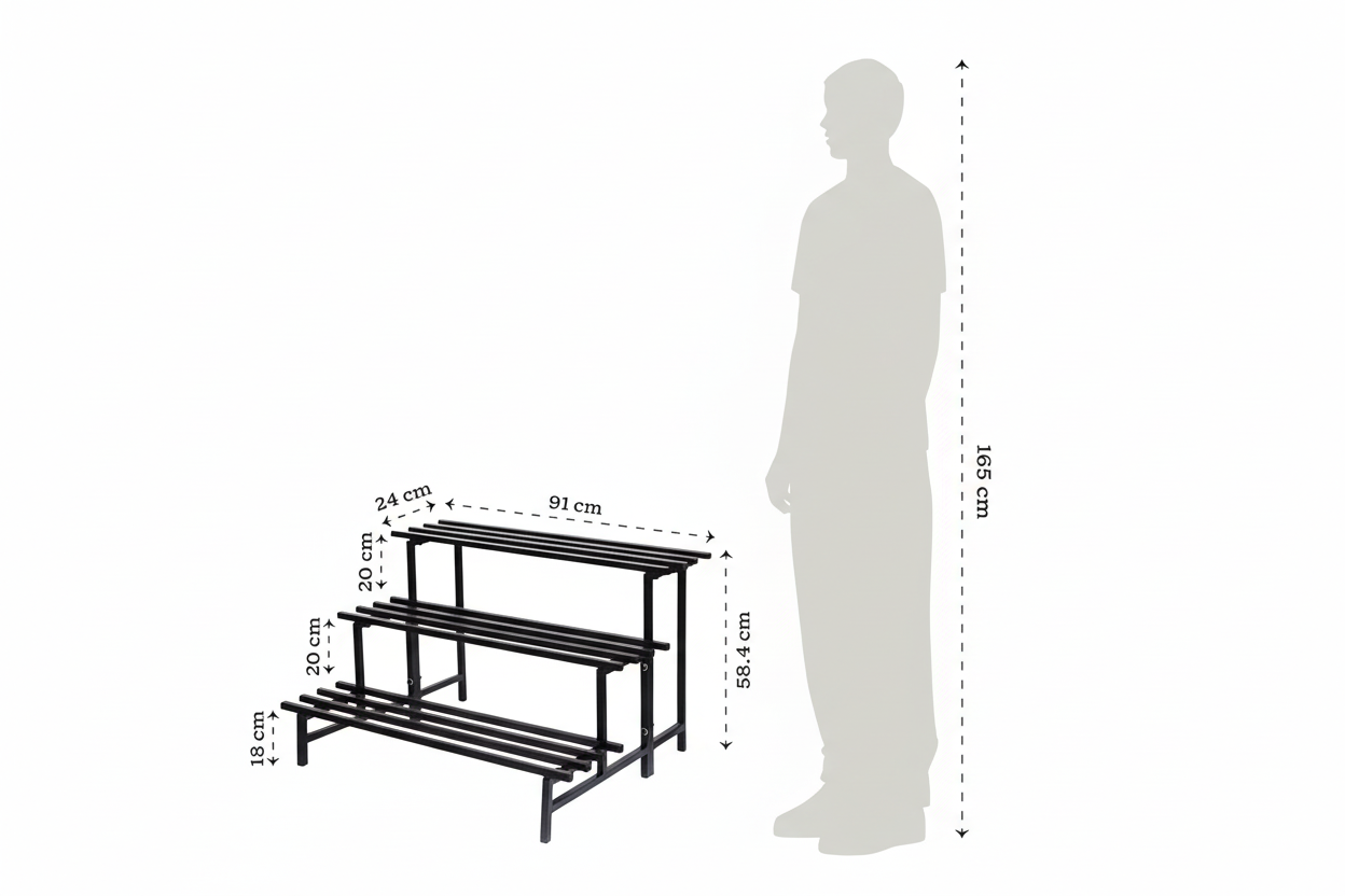 Indigrow Heavy Duty  3-Tier Square Tube Plant Stand  | Heavy Duty Iron Pot Stand for Balcony, Home Decor, Indoor and Outdoor Use
