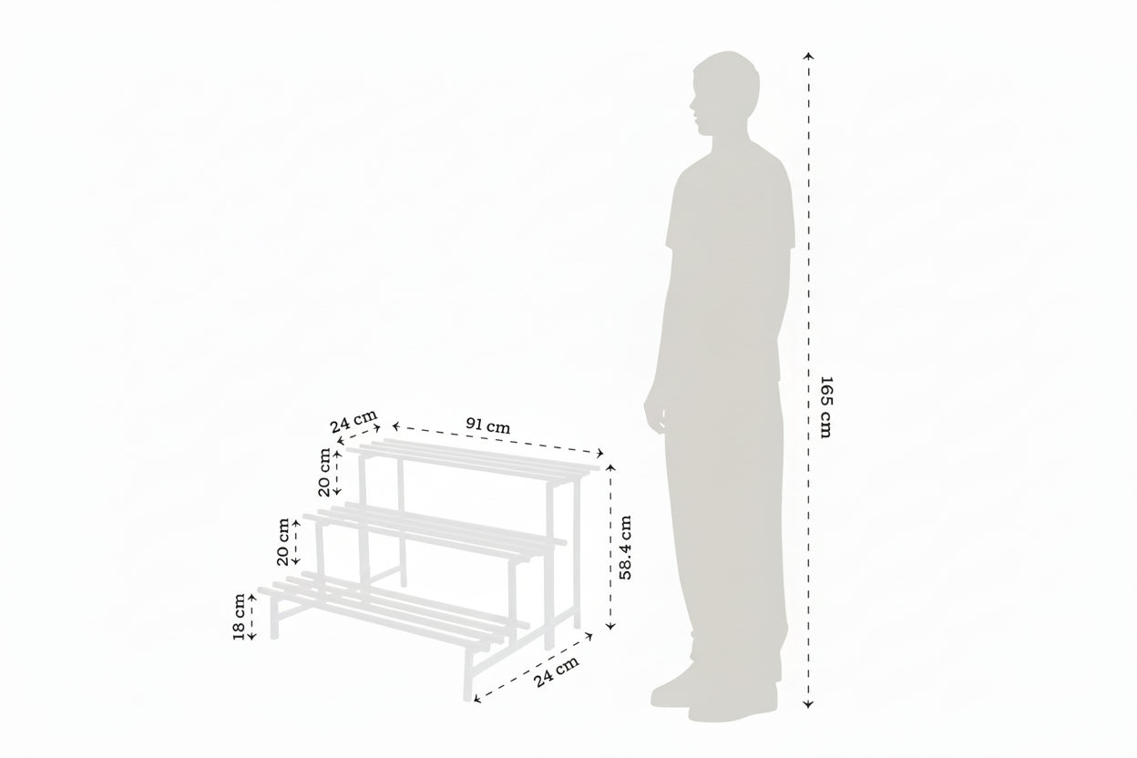 Indigrow Heavy Duty  3-Tier Square Tube Plant Stand  | Heavy Duty Iron Pot Stand for Balcony, Home Decor, Indoor and Outdoor Use