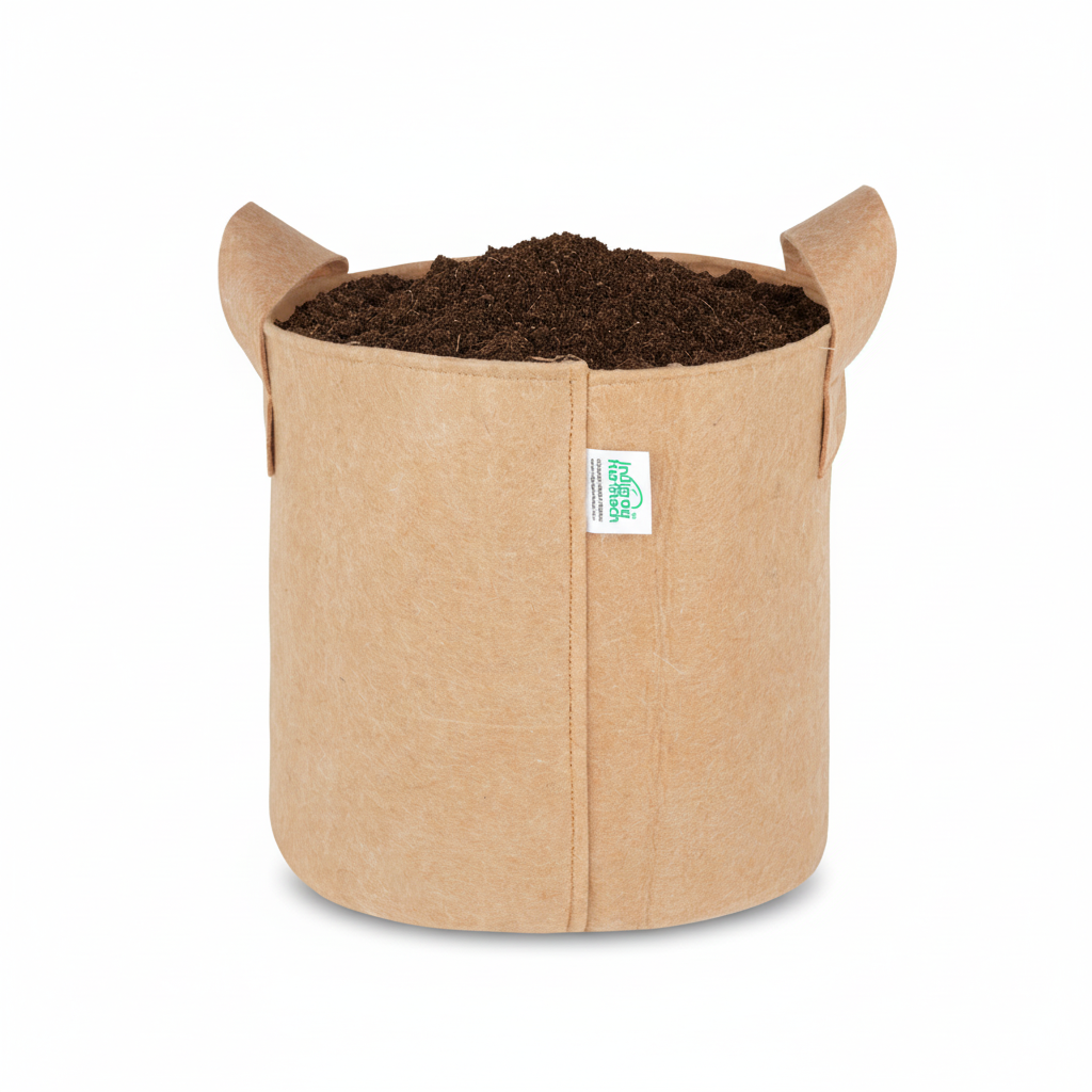 Indigrow Superior Geo Fabric Grow Bag 10x10 Inch | 400 GSM Heavy Duty | UV Protected | Air Pruning Breathable Fabric Pot with Handles | For Tomatoes,Vegetables & Kitchen Garden