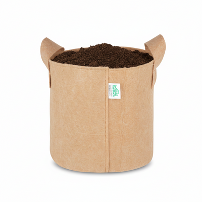 Indigrow Superior Geo Fabric Grow Bag 9x9 Inch | 400 GSM Heavy Duty | UV Protected | Air Pruning Breathable Fabric Pot with Handles | For Chilli, Spinach, Herbs & Kitchen Garden Plants