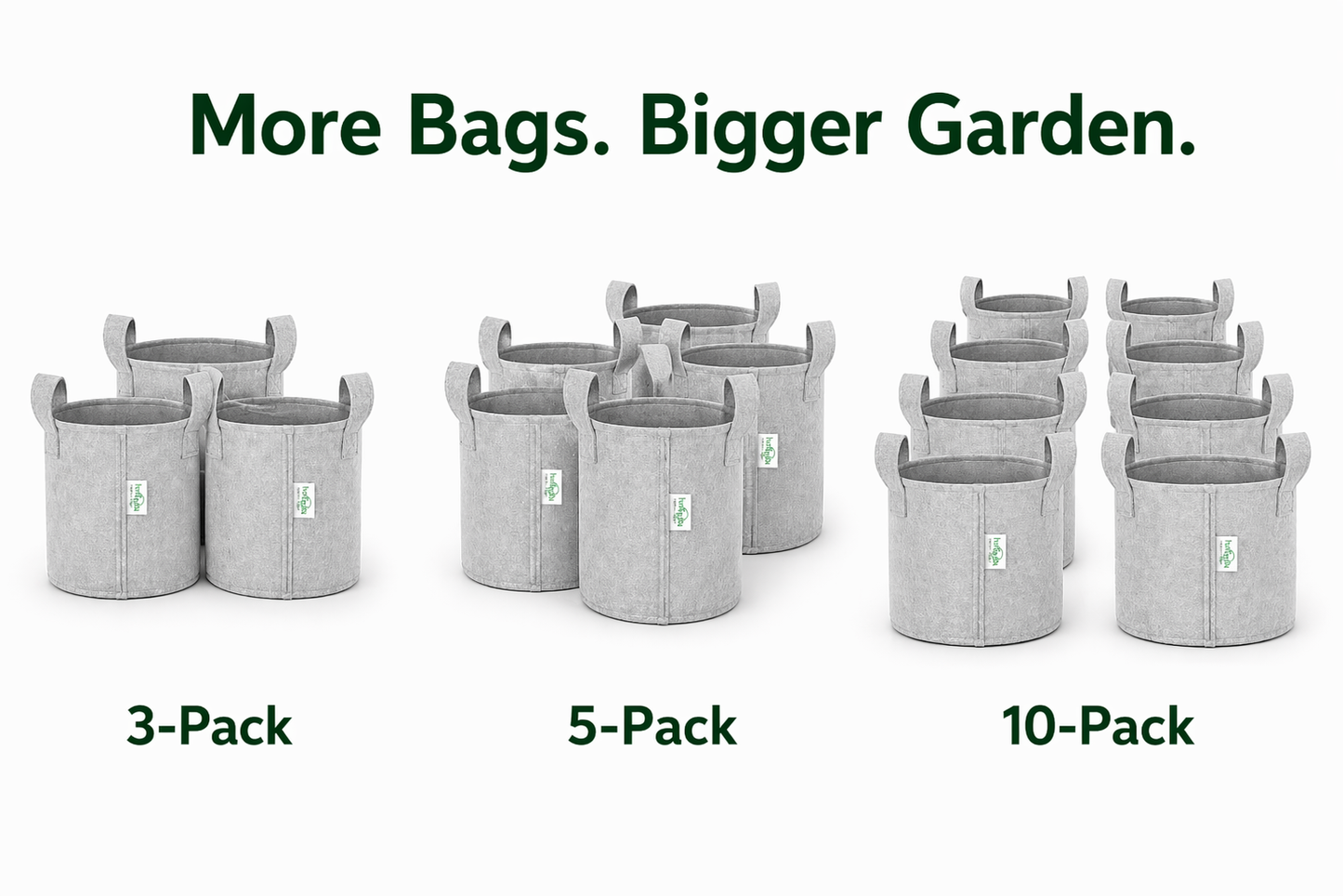 Indigrow Superior Geo Fabric Grow Bag 8x8 Inch | 400 GSM Heavy Duty | UV Protected | Air Pruning Breathable Fabric Pot with Handles | For Chilli, Spinach, Coriander & Kitchen Garden Plants(2.2 Gallons)