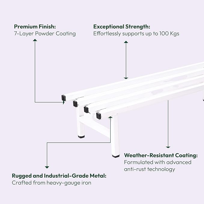 Indigrow Square Tube Rectangular Single Step Plant Stand (Set of 2)