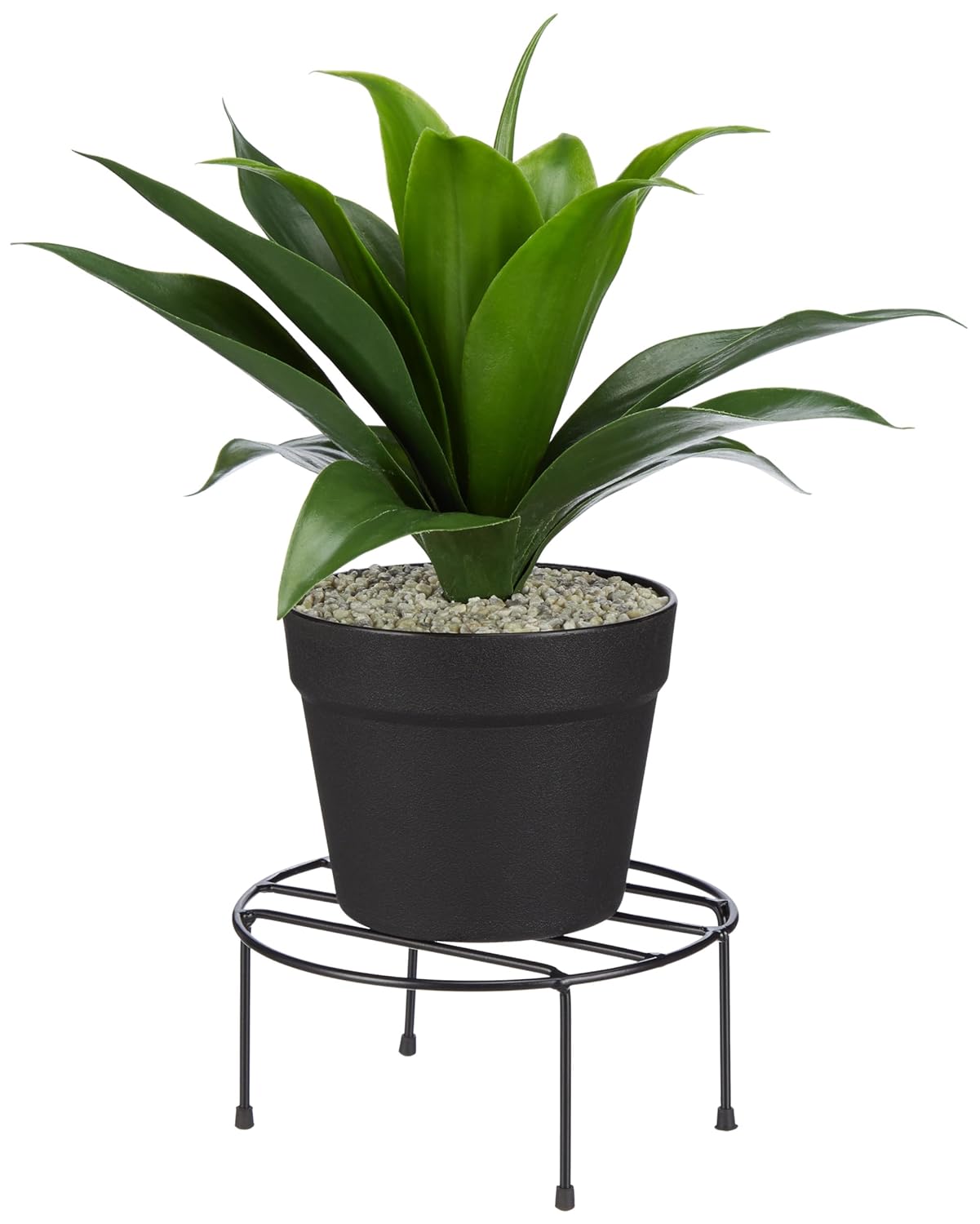 Indigrow Hortitech Metal Plant Stand, Black, Round, Powder Coated, Heavy Duty, Set of 4, for Indoor and Balcony Use