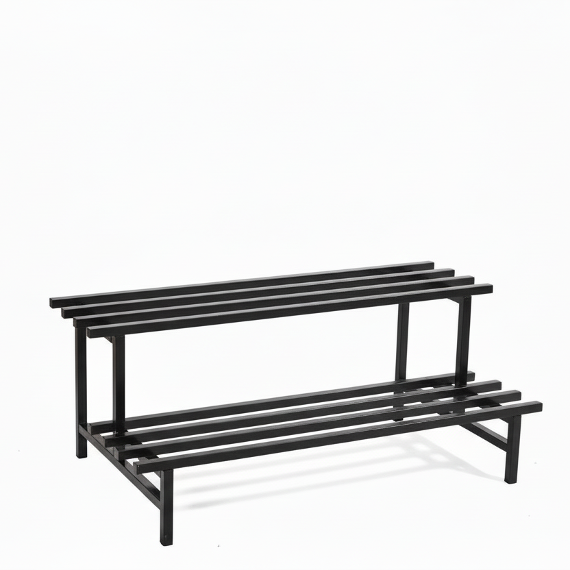 Indigrow Hortitech | 2-Tier Square Tube Plant Stand | Heavy Duty Iron Pot Stand for Balcony, Home Decor, Indoor and Outdoor Use (Black)