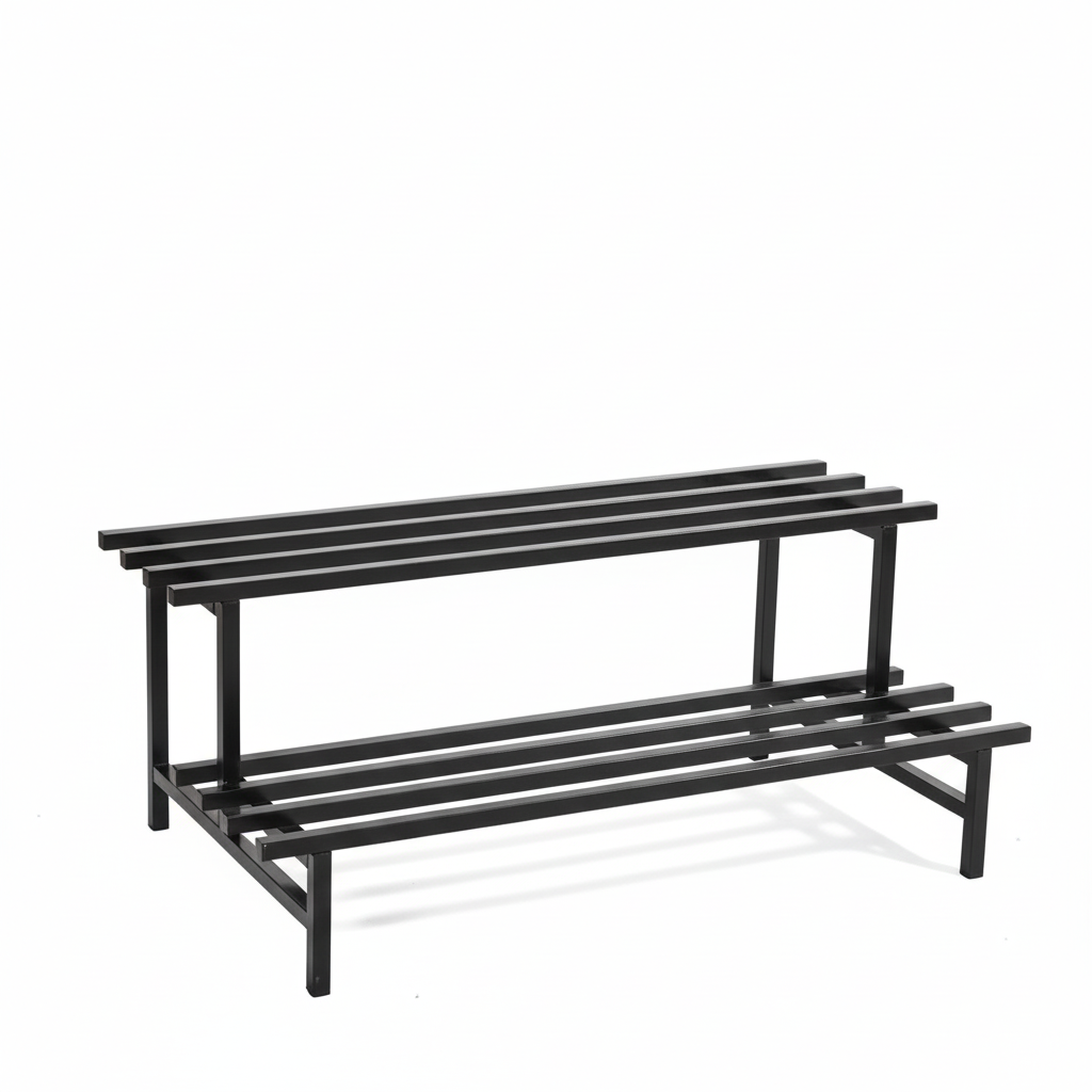 Indigrow Hortitech | 2-Tier Square Tube Plant Stand | Heavy Duty Iron Pot Stand for Balcony, Home Decor, Indoor and Outdoor Use (Black)