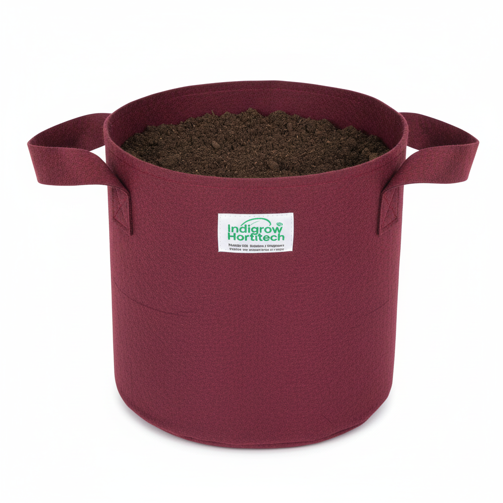 Indigrow Superior Geo Fabric Grow Bag 12x12 Inch | 400 GSM Heavy Duty | UV Protected | Air Pruning Breathable Fabric Pot with Handles | For Tomatoes, Brinjal, Chillies & Kitchen Garden