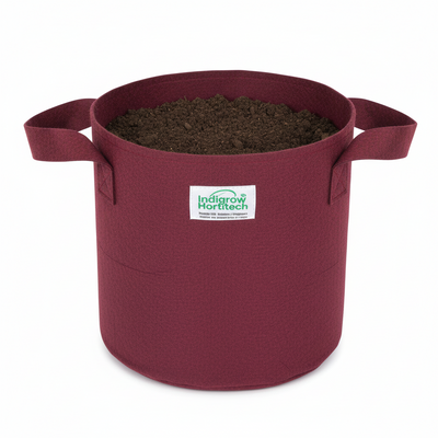 Indigrow Superior Geo Fabric Grow Bag 12x12 Inch | 400 GSM Heavy Duty | UV Protected | Air Pruning Breathable Fabric Pot with Handles | For Tomatoes, Brinjal, Chillies & Kitchen Garden