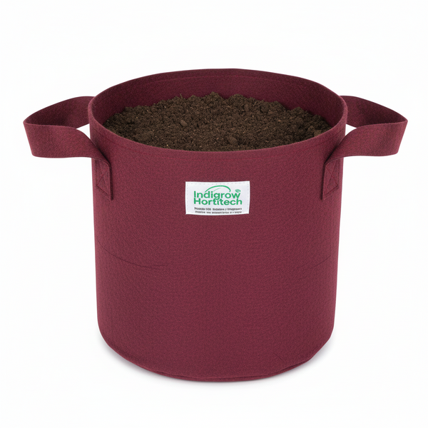 Indigrow Superior Geo Fabric Grow Bag 12x12 Inch | 400 GSM Heavy Duty | UV Protected | Air Pruning Breathable Fabric Pot with Handles | For Tomatoes, Brinjal, Chillies & Kitchen Garden