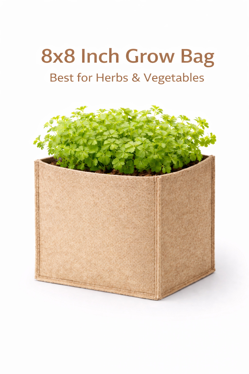 Indigrow Hortitech 12x12 Inch Square Non-Woven Geo Fabric Grow Bag | 400SM Heavy Duty | UV Stabilised | Air Pruning Breathable Fabric Pot