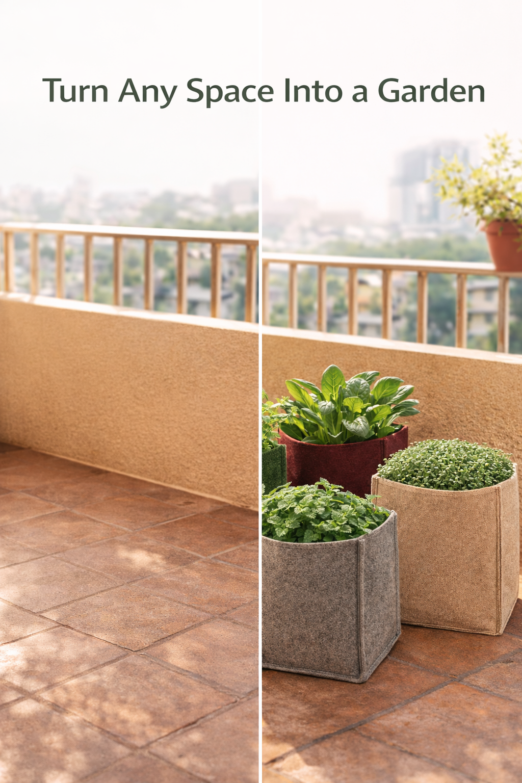 Indigrow Hortitech 12x12 Inch Square Non-Woven Geo Fabric Grow Bag | 400SM Heavy Duty | UV Stabilised | Air Pruning Breathable Fabric Pot