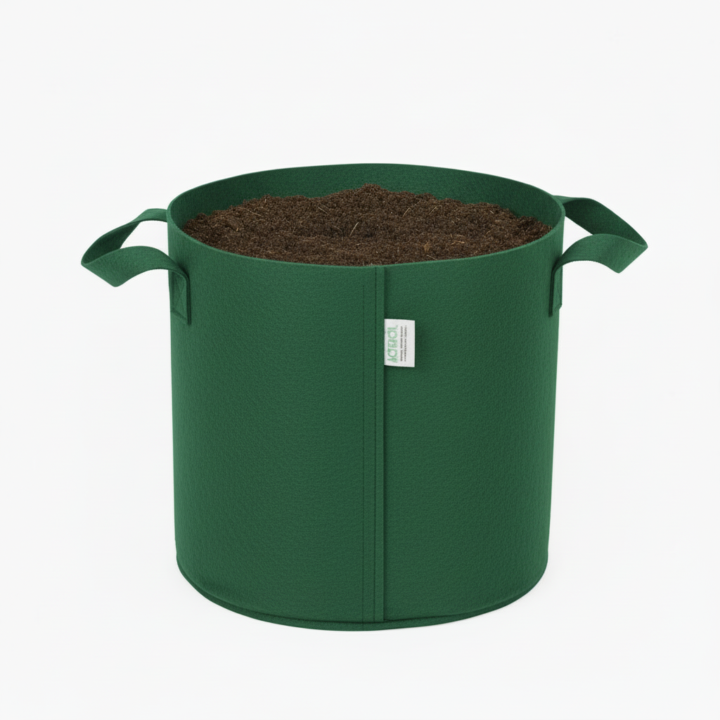 Indigrow Superior Geo Fabric Grow Bag 12x12 Inch | 400 GSM Heavy Duty | UV Protected | Air Pruning Breathable Fabric Pot with Handles | For Tomatoes, Brinjal, Chillies & Kitchen Garden