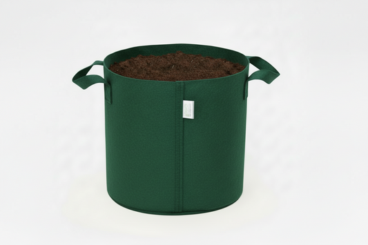 Indigrow Superior Geo Fabric Grow Bag 15x15 Inch | 400 GSM Heavy Duty | UV Protected | Large Fabric Pot with Handles | For Fruit Trees, Banana, Papaya & Kitchen Garden (Green)