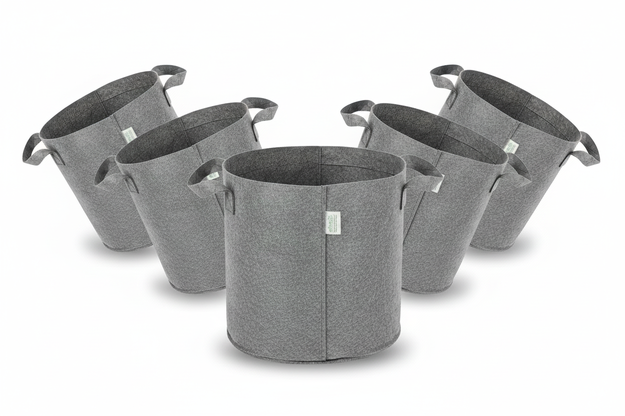 Indigrow Superior Geo Fabric Grow Bag 15x15 Inch | 400 GSM Heavy Duty | UV Protected | Large Fabric Pot with Handles | For Fruit Trees, Banana, Papaya & Kitchen Garden