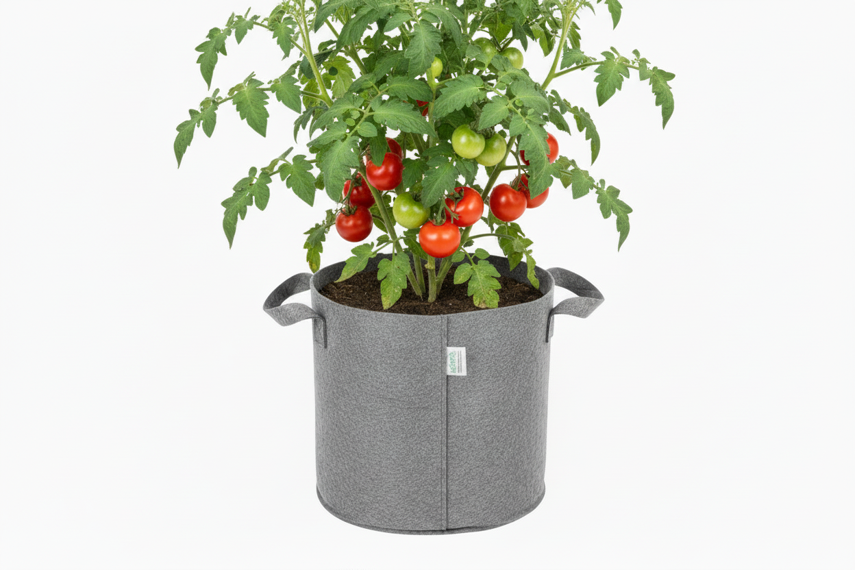 Indigrow Superior Geo Fabric Grow Bag 15x15 Inch | 400 GSM Heavy Duty | UV Protected | Large Fabric Pot with Handles | For Fruit Trees, Banana, Papaya & Kitchen Garden