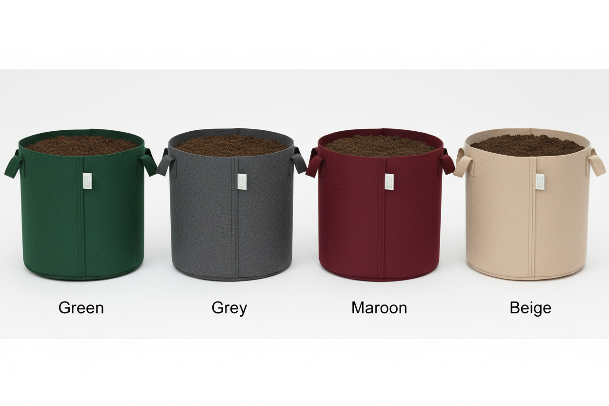 Indigrow Superior Geo Fabric Grow Bag 15x15 Inch | 400 GSM Heavy Duty | UV Protected | Large Fabric Pot with Handles | For Fruit Trees, Banana, Papaya & Kitchen Garden (Green)