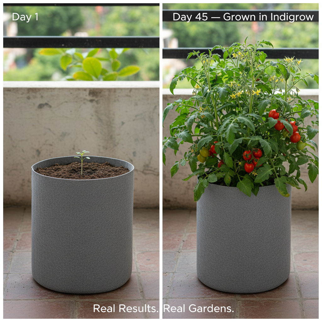 Indigrow Superior Geo Fabric Grow Bag 24X24 Inch | 400 GSM Heavy Duty | UV Protected | Large Fabric Pot without Handles | For Fruit Trees, Banana, Papaya & Kitchen Garden