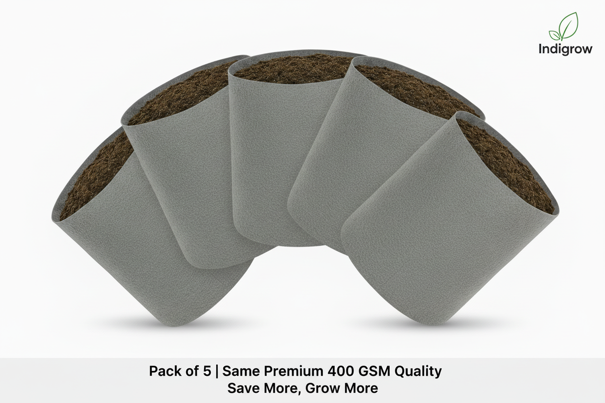 Indigrow Superior Geo Fabric Grow Bag 24X24 Inch | 400 GSM Heavy Duty | UV Protected | Large Fabric Pot without Handles | For Fruit Trees, Banana, Papaya & Kitchen Garden