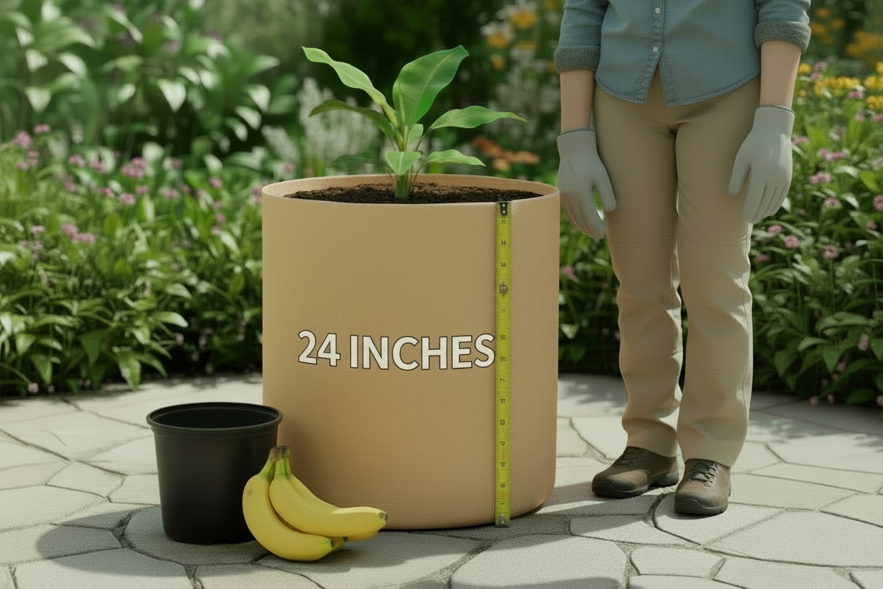 Indigrow Superior Geo Fabric Grow Bag 24X24 Inch | 400 GSM Heavy Duty | UV Protected | Large Fabric Pot without Handles | For Fruit Trees, Banana, Papaya & Kitchen Garden