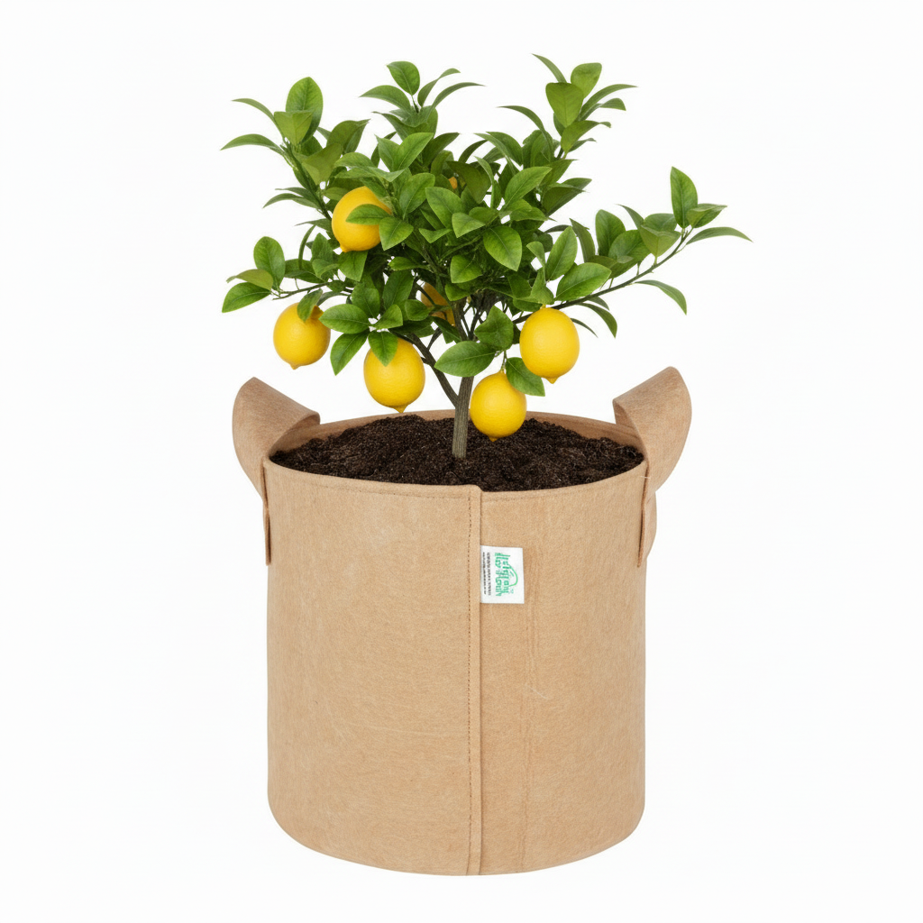 Indigrow Superior Geo Fabric Grow Bag 12x12 Inch | 400 GSM Heavy Duty | UV Protected | Air Pruning Breathable Fabric Pot with Handles | For Tomatoes, Brinjal, Chillies & Kitchen Garden