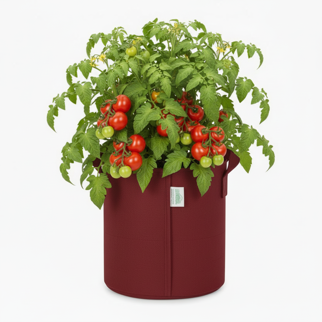 Indigrow Superior Geo Fabric Grow Bag 9x9 Inch | 400 GSM Heavy Duty | UV Protected | Air Pruning Breathable Fabric Pot with Handles | For Chilli, Spinach, Herbs & Kitchen Garden Plants