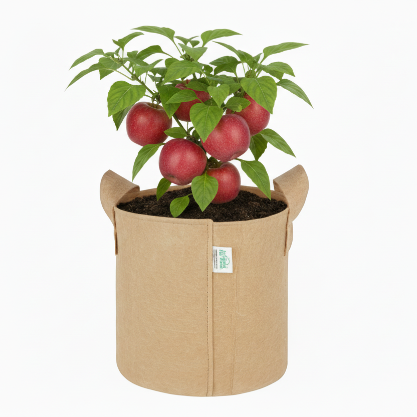Indigrow Superior Geo Fabric Grow Bag 9x9 Inch | 400 GSM Heavy Duty | UV Protected | Air Pruning Breathable Fabric Pot with Handles | For Chilli, Spinach, Herbs & Kitchen Garden Plants