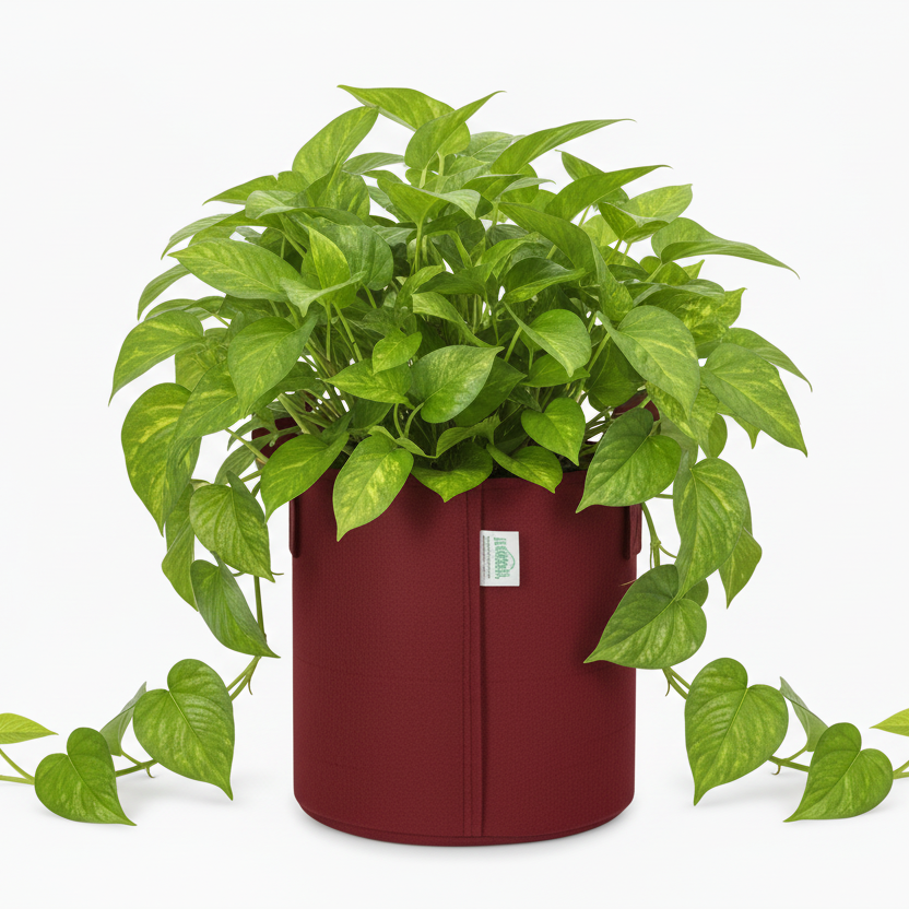 Indigrow Superior Geo Fabric Grow Bag 9x9 Inch | 400 GSM Heavy Duty | UV Protected | Air Pruning Breathable Fabric Pot with Handles | For Chilli, Spinach, Herbs & Kitchen Garden Plants