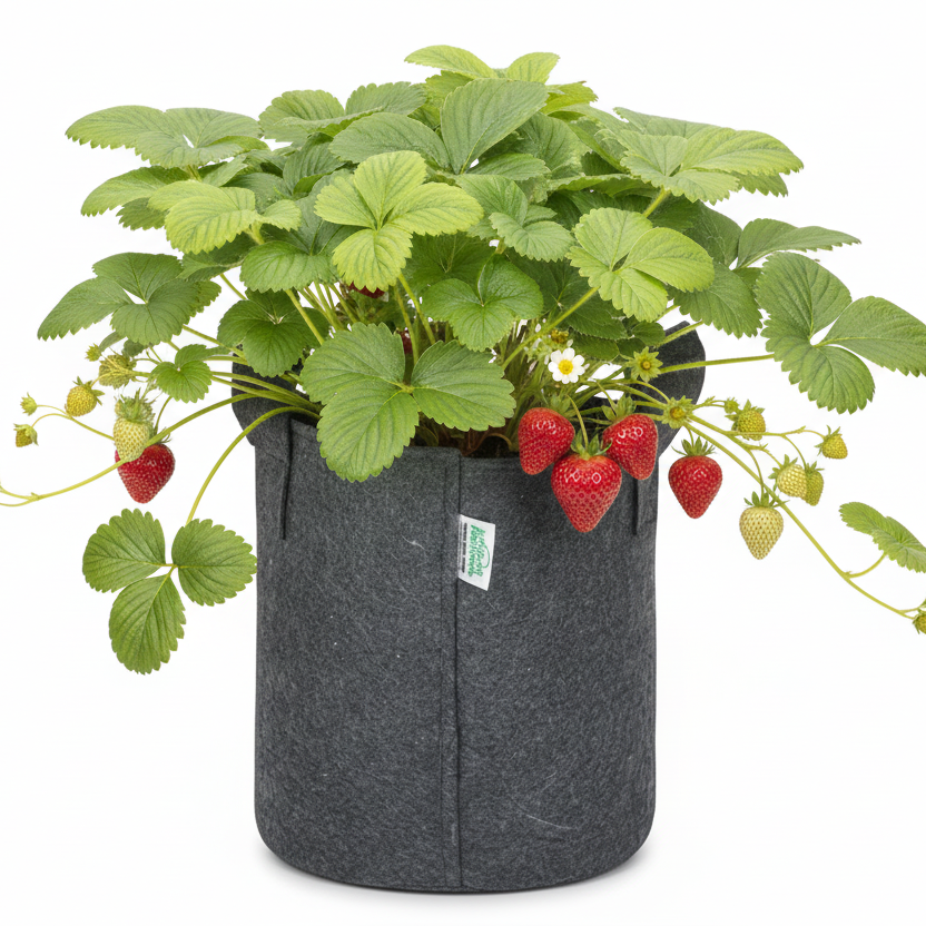 Indigrow Superior Geo Fabric Grow Bag 9x9 Inch | 400 GSM Heavy Duty | UV Protected | Air Pruning Breathable Fabric Pot with Handles | For Chilli, Spinach, Herbs & Kitchen Garden Plants