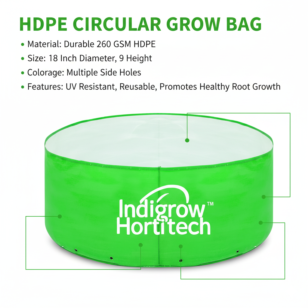 HDPE Circular Grow Bag 24x6 Inch | 260 GSM