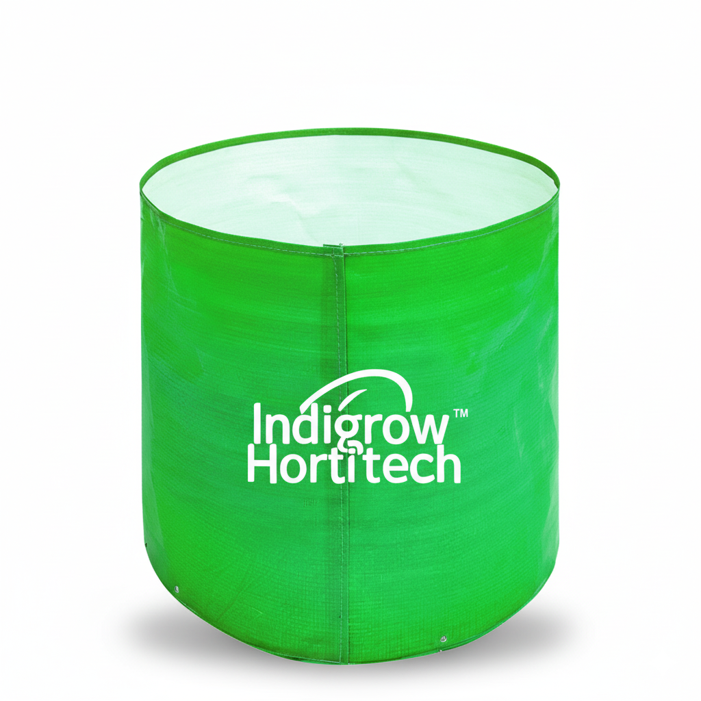Indigrow Durable 15x15 Inch HDPE Circular Grow Bag for Healthy Garden Plants
