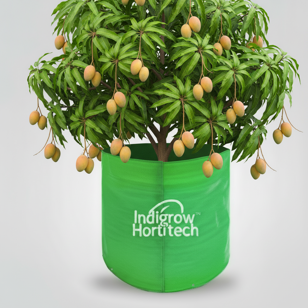 Indigrow Durable 18x18 Inch HDPE Circular Grow Bag for Healthy Garden Plants