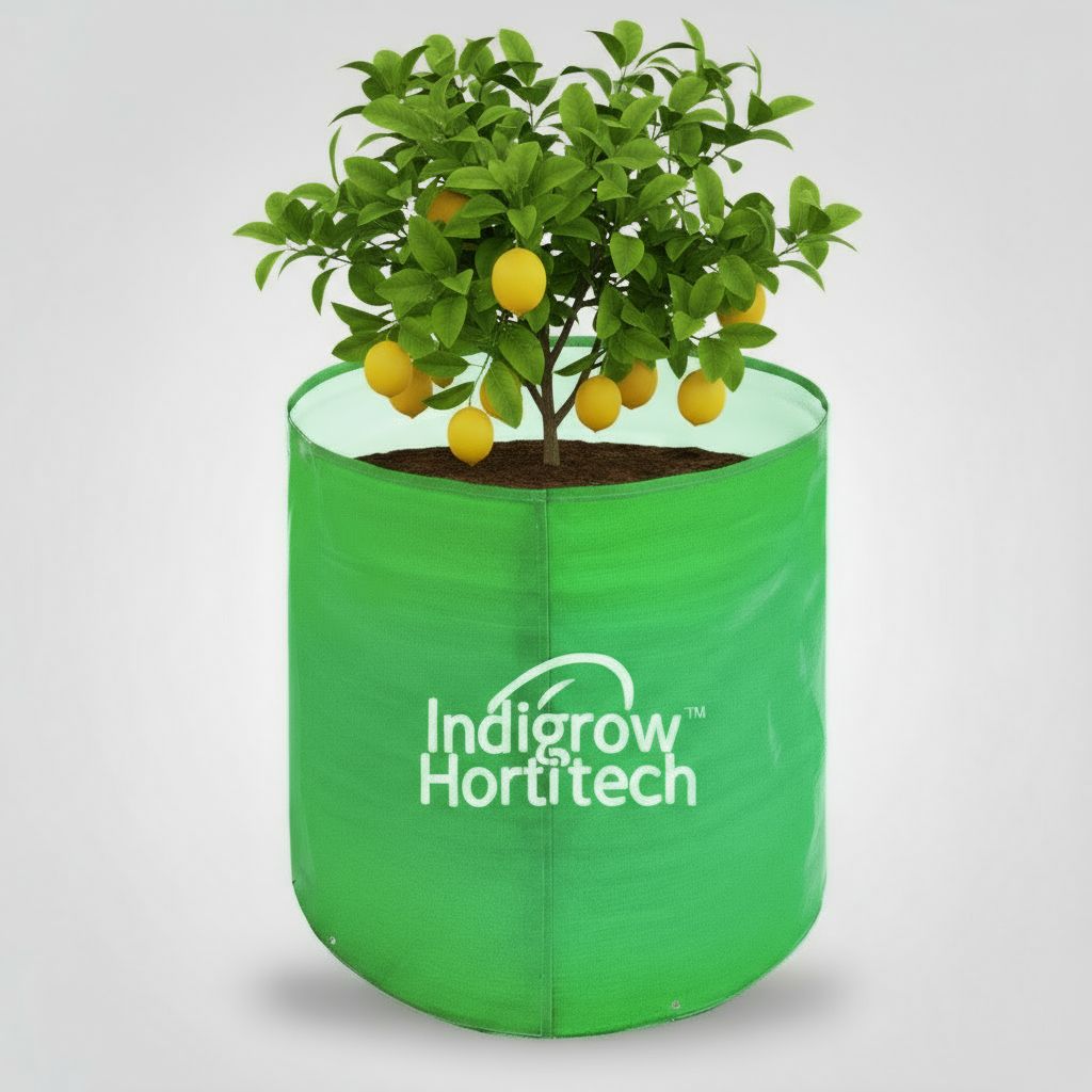 Indigrow Durable 6x6 Inch HDPE Circular Grow Bag for Healthy Garden Plants