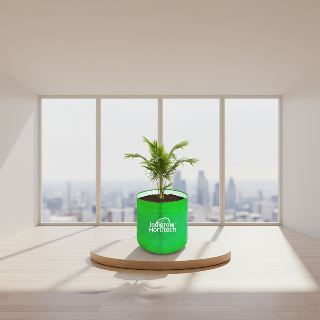 Indigrow Durable 15x15 Inch HDPE Circular Grow Bag for Healthy Garden Plants