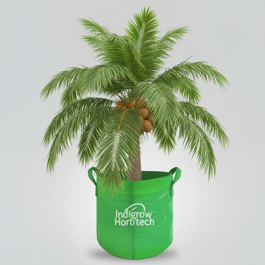 Indigrow Durable 24x24 Inch HDPE Circular Grow Bag for Healthy Garden Plants