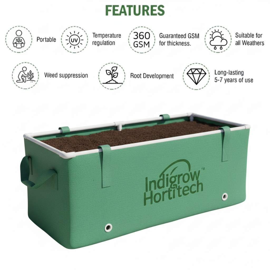 HDPE Rectangular Grow Bag | 6x3x1ft | 360 GSM