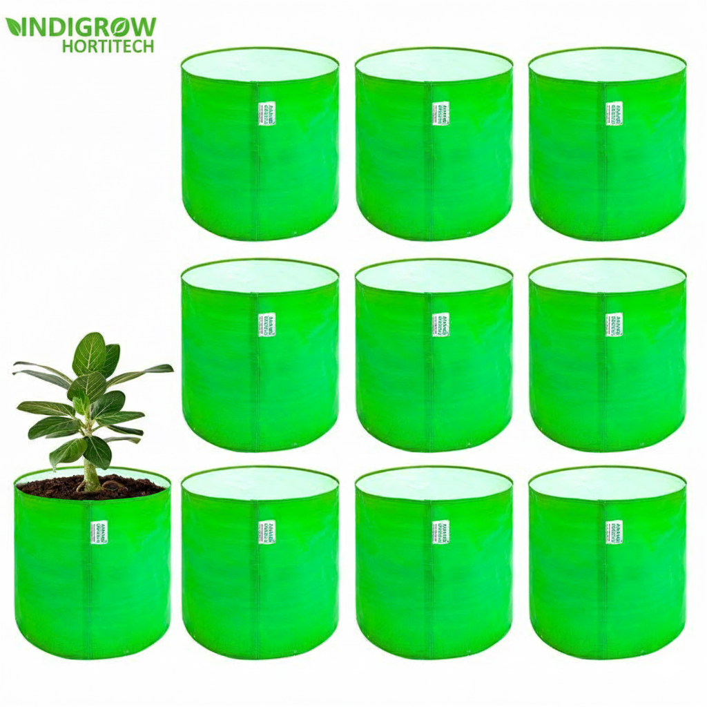 Indigrow Durable 15x15 Inch HDPE Circular Grow Bag for Healthy Garden Plants