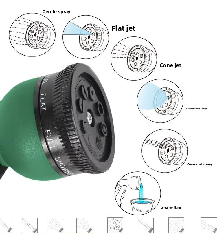 8 Pattern High Pressure Garden Hose Nozzle Water Spray