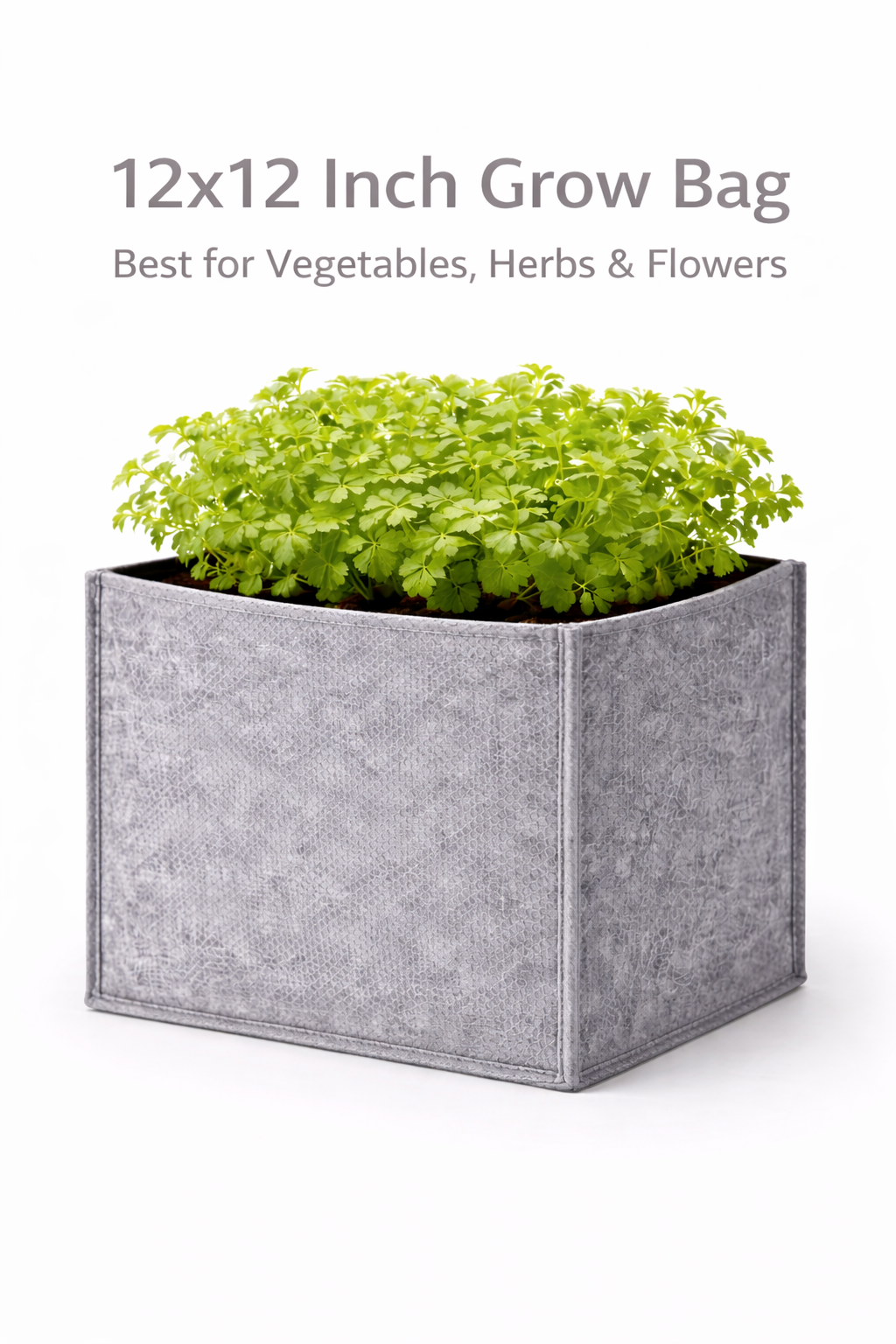 Indigrow Hortitech 12x12 Inch Square Non-Woven Geo Fabric Grow Bag | 400SM Heavy Duty | UV Stabilised | Air Pruning Breathable Fabric Pot