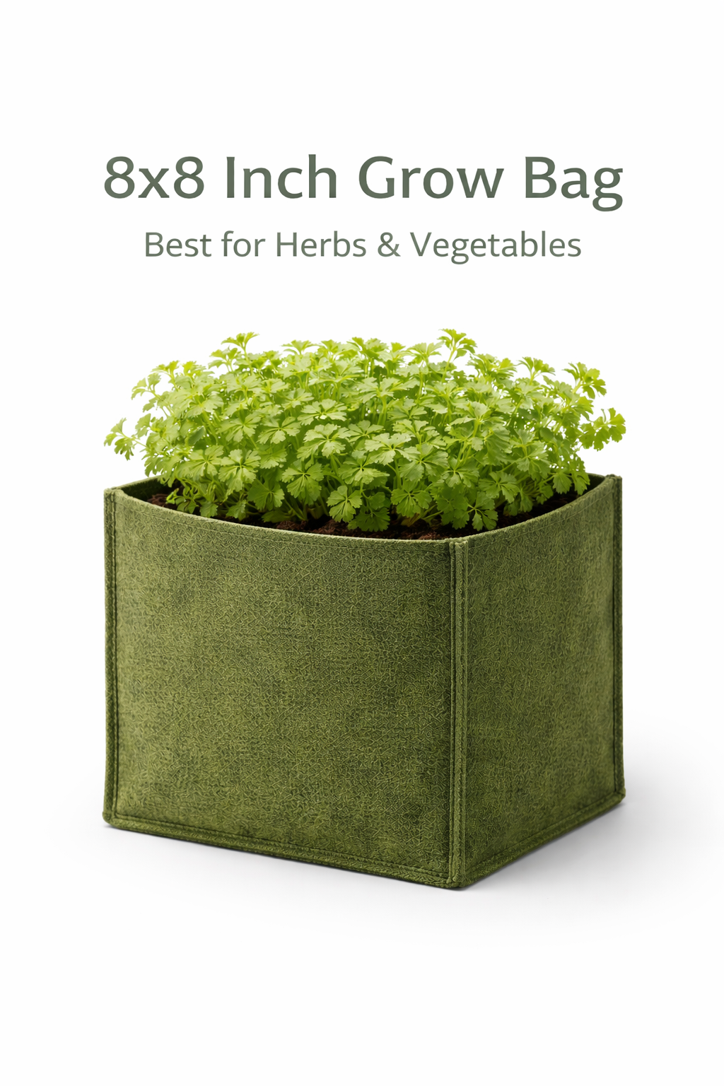 Indigrow Hortitech 12x12 Inch Square Non-Woven Geo Fabric Grow Bag | 400SM Heavy Duty | UV Stabilised | Air Pruning Breathable Fabric Pot